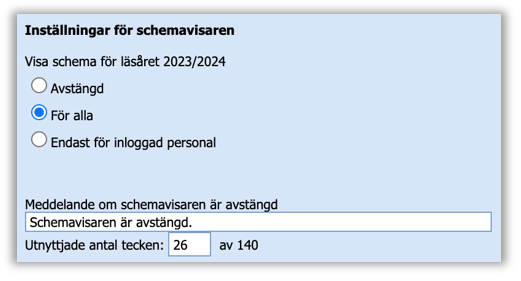 Skola 24 - Support - Schemavisning