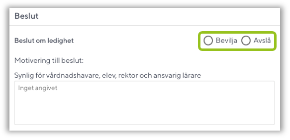 Bevilja eller avslå