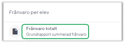 Summerad frånvaro för elev