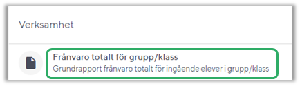 Sammanställningen Frånvaro totalt
