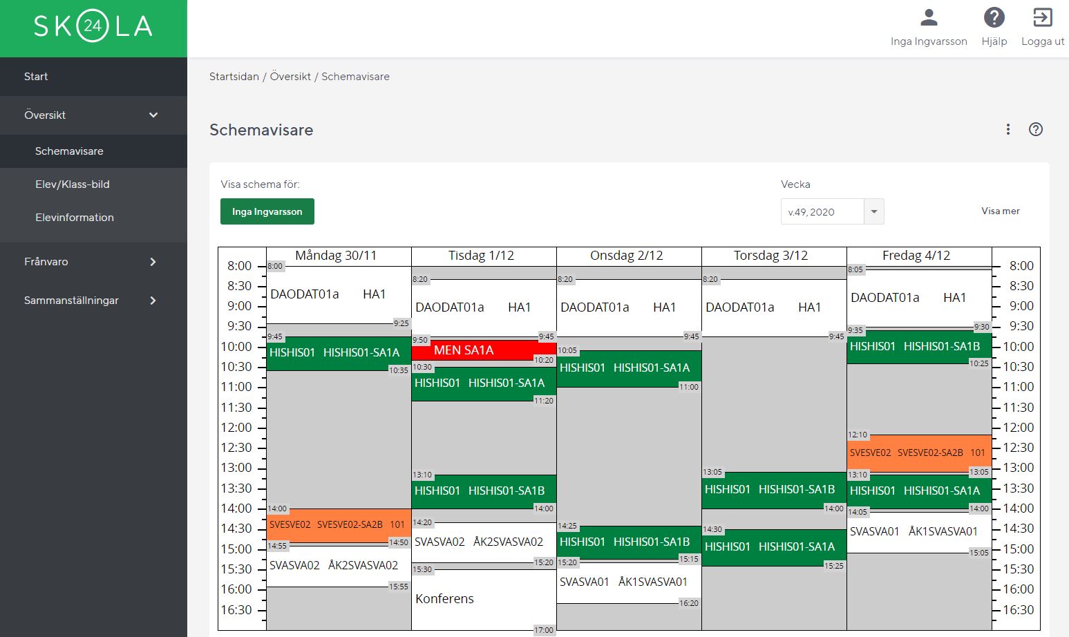 Skola24 - Uppdatering i Schemavisaren 🙌 Samlingsscheman