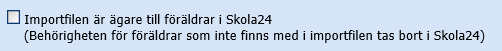 Låter man checkboxen vara påverkas inte kopplingar som finns av filen