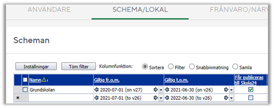 Skola24 - Uppdatering i Schemavisaren 🙌 Samlingsscheman