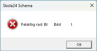 Felmeddelande som visas n&auml;r kolumnordningen i Excelarket och Tabell - &Auml;mne inte &auml;r identisk.