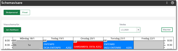 Skola 24 - Support - Schemavisning